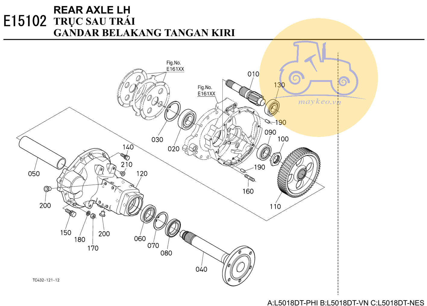 Trục sau trái